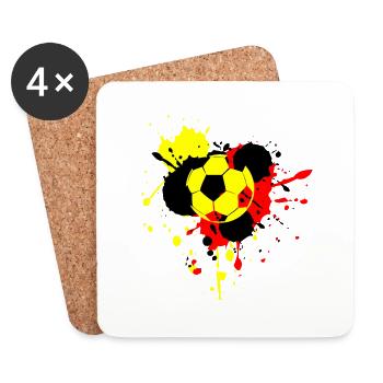 Fußball Soccer - Untersetzer (4er-Set) - Weiß - Vorne