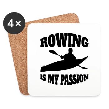 Rower rower funny rowing saying rowing club - Coasters (set of 4) - white - Front