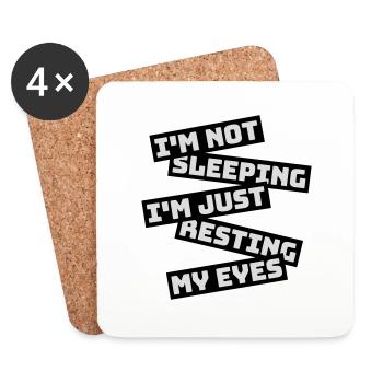 im not sleeping quote - Coasters (set of 4) - white - Front