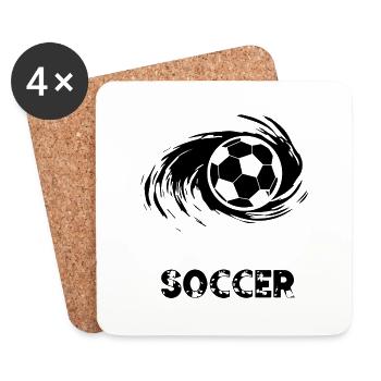 Soccer Fussball - Untersetzer (4er-Set) - Weiß - Vorne