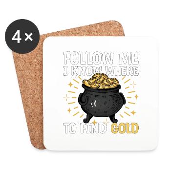 Gold Prospector Gold Panner Gift - Coasters (set of 4) - white - Front