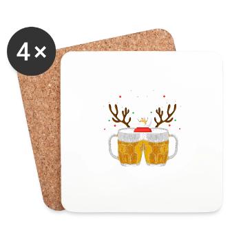 Brew Dolph It's Christmas Cool Beer Lover T-Shirt - Untersetzer (4er-Set) - Weiß - Vorne