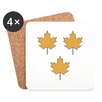 maple leaf pattern - Coasters (set of 4) - white - Front