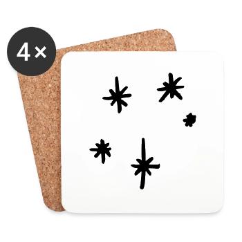 Space stars - Dessous de verre (lot de 4) - blanc - Devant