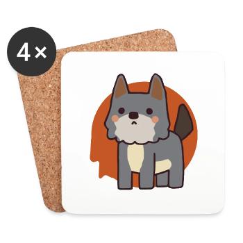 Wolf Comic - Untersetzer (4er-Set) - Weiß - Vorne