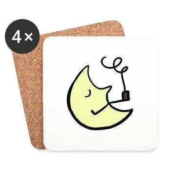 Man in the Moon - Coasters (set of 4) - white - Front