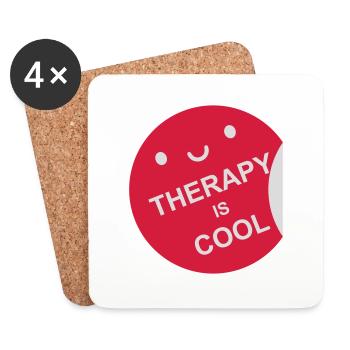 therapy is cool Quote - Coasters (set of 4) - white - Front