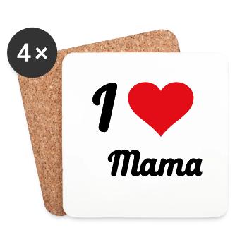 I Love Mama - Untersetzer (4er-Set) - Weiß - Vorne