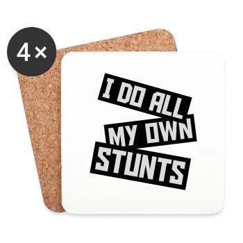 all my own stunts - Untersetzer (4er-Set) - Weiß - Vorne