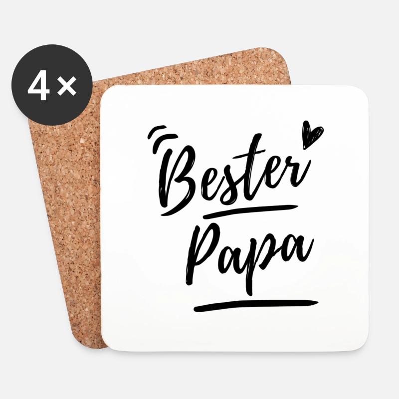 Bester Papa - Untersetzer (4er-Set) - Weiß
