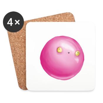 pink alien - Coasters (set of 4) - white - Front