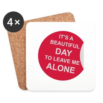 leave me alone day - Untersetzer (4er-Set) - Weiß - Vorne