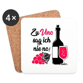 I never say no to Vino! - Coasters (set of 4) - white - Front