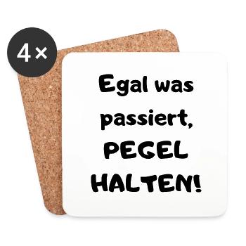 Egal was passiert, Pegel halten! Malle Party - Untersetzer (4er-Set) - Weiß - Vorne