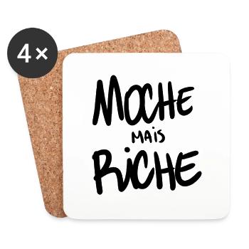 moche mais riche - Dessous de verre (lot de 4) - blanc - Devant