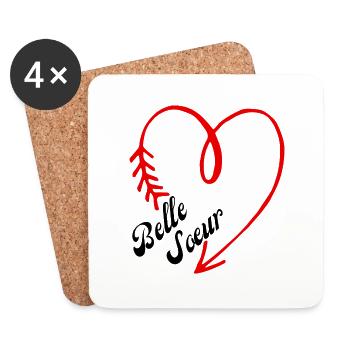 belle sœur cœur - Dessous de verre (lot de 4) - blanc - Devant