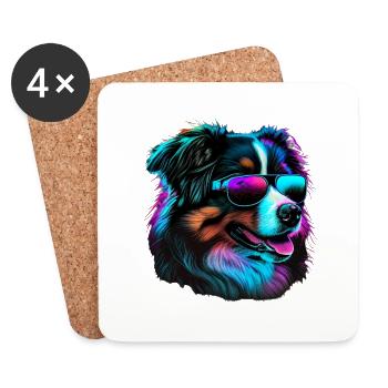 Australian Shepherd Dogs Australian Shepherds - Coasters (set of 4) - white - Front