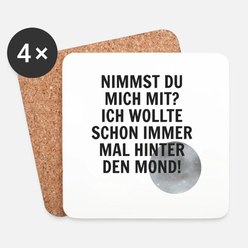 Hinter dem Mond - Untersetzer (4er-Set) - Weiß