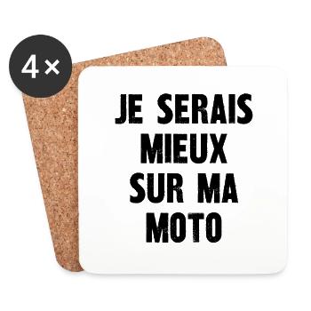 je serais mieux sur ma moto - Dessous de verre (lot de 4) - blanc - Devant