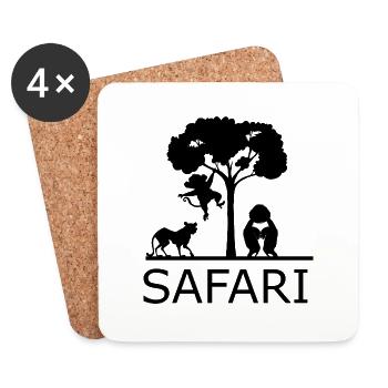 Safari Zoo Animal Safari Zoo - Untersetzer (4er-Set) - Weiß - Vorne