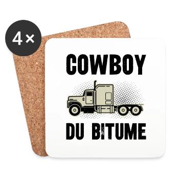 cowboy du bitume - Dessous de verre (lot de 4) - blanc - Devant