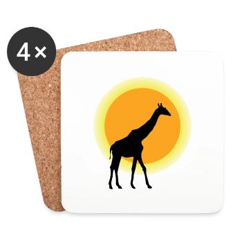 Safari Zoo Animals Wildlife - Coasters (set of 4) - white - Front