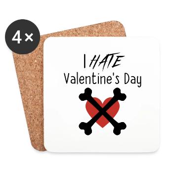 I Hate Valentine's Day - Coasters (set of 4) - white - Front
