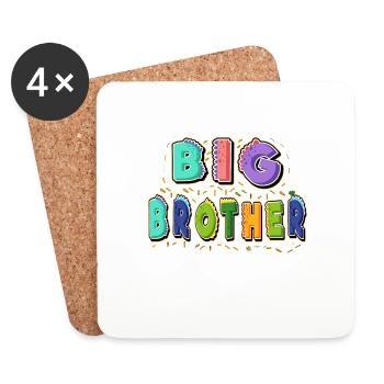 großer Bruder, Beförderung zum großen Bruder Geschenk - Untersetzer (4er-Set) - Weiß - Vorne