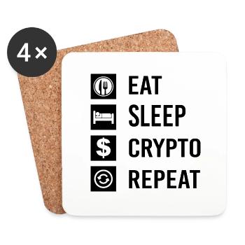 Bitcoin Trading Crypto Stocks - Dessous de verre (lot de 4) - blanc - Devant