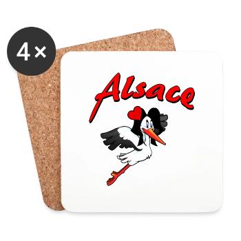Alsace Saint Valentin - Coasters (set of 4) - white - Front