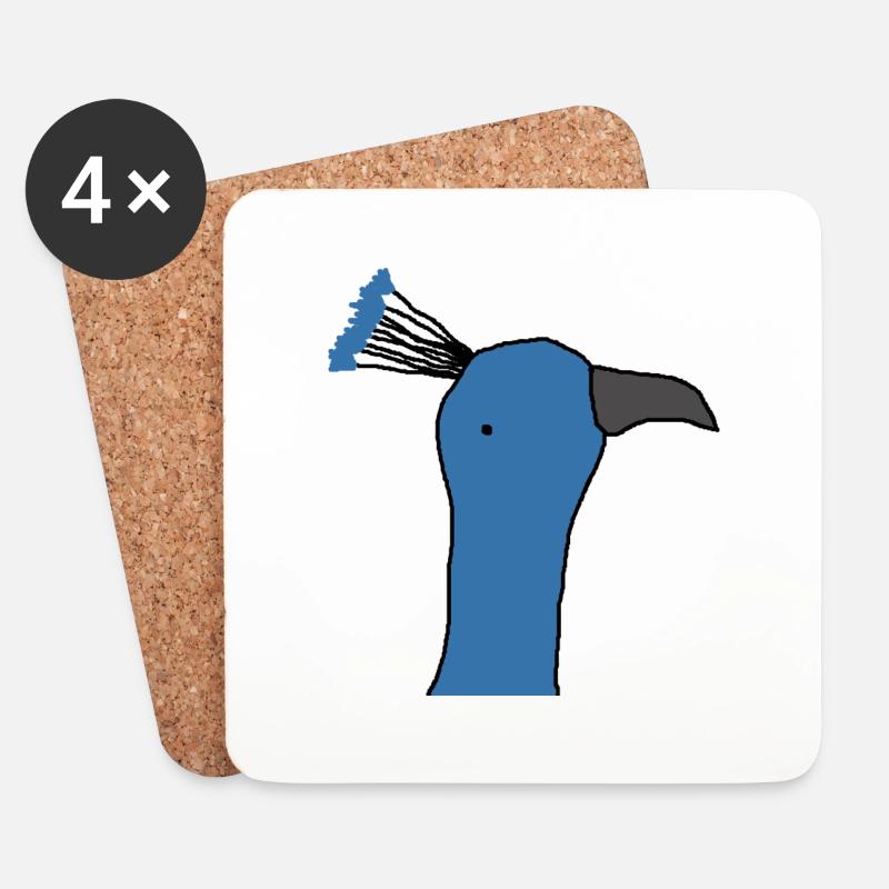 Peacock - Coasters (set of 4) - white