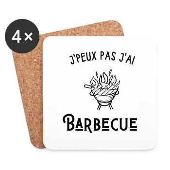 je peux pas j'ai barbecue - Dessous de verre (lot de 4) - blanc - Devant