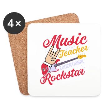 Music Teacher Educational School Music Teacher - Coasters (set of 4) - white - Front