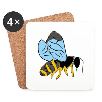 Jika the bee - Coasters (set of 4) - white - Front