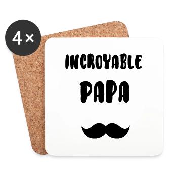 Incroyable papa - Dessous de verre (lot de 4) - blanc - Devant