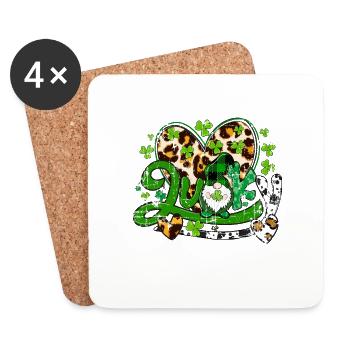 Saint-Patrick, trèfle, trèfle en détresse - Dessous de verre (lot de 4) - blanc - Devant