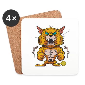 Kraks der wütende Tiger - Untersetzer (4er-Set) - Weiß - Vorne