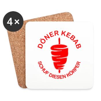 Döner Kebab schuf diesen Körper - Untersetzer (4er-Set) - Weiß - Vorne