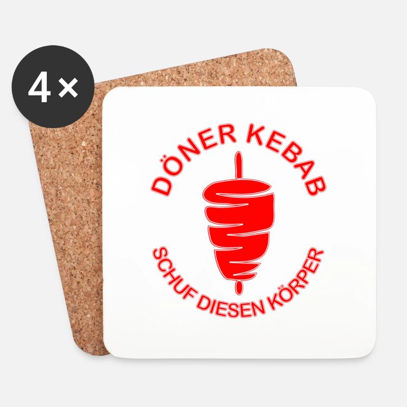 Döner Kebab schuf diesen Körper - Untersetzer (4er-Set) - Weiß