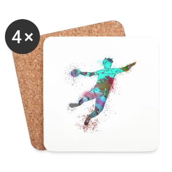 Handball, handballer, beach handball,graffiti - Coasters (set of 4) - white - Front