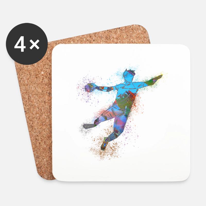 Handball, handballer, Beachhandball,Graffiti - Untersetzer (4er-Set) - Weiß