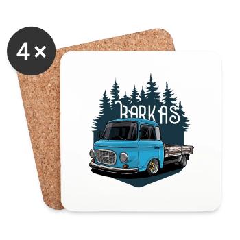 German Classic Car // Illustration // Barkas - Untersetzer (4er-Set) - Weiß - Vorne
