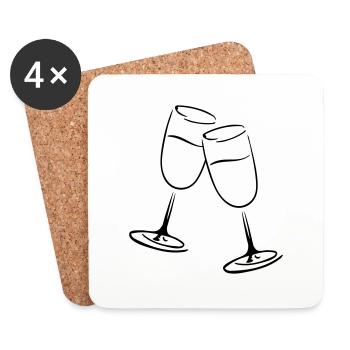 glasses - Coasters (set of 4) - white - Front