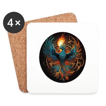 Phönix aus der Asche Geschenk - Untersetzer (4er-Set) - Weiß - Vorne