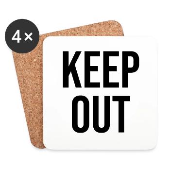 Keep out noir - Dessous de verre (lot de 4) - blanc - Devant