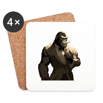 Zogh der Gorilla im Kostüm - Untersetzer (4er-Set) - Weiß - Vorne