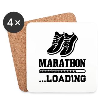 marathon loading - Untersetzer (4er-Set) - Weiß - Vorne