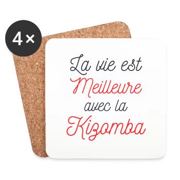 La vie est Meilleure avec la Kizomba - Dessous de verre (lot de 4) - blanc - Devant