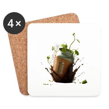 Hops and craft beer cans - Coasters (set of 4) - white - Front