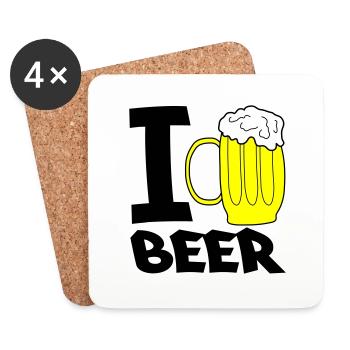 i love beer - Coasters (set of 4) - white - Front